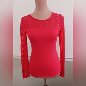Venus, womens, long sleeve lace accented top